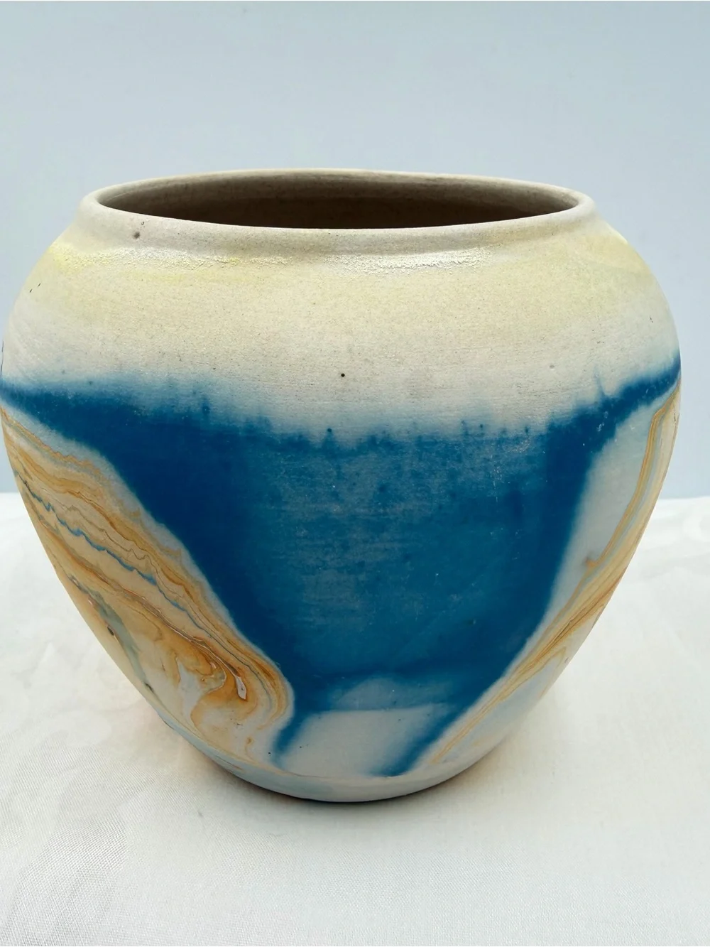 Nemadji Pottery Vase Multicolor Earth Tones Southwest 4.5